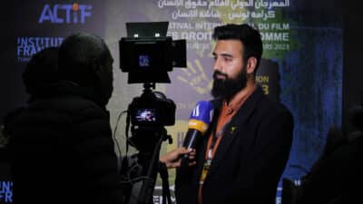Speaking with the Inetrnational Press in Tunisia