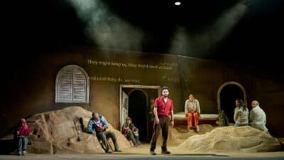 The Beekeeper of Aleppo cast perform at Nottingham Playhouse. Photographs: Manuel Harlan. Design: Ruby Pugh