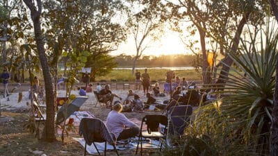 Sun setting on the first day of the festival.